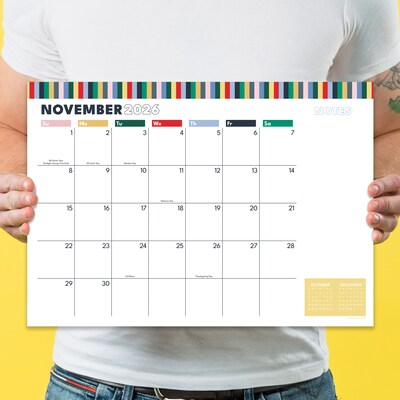 2026-2027 TF Publishing Long Weekend 17" x 12" Academic Monthly Desk Pad Calendar (AY27-8502)