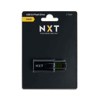 NXT Technologies™ 64GB USB 2.0 Type A Flash Drive, Black (NX61110)