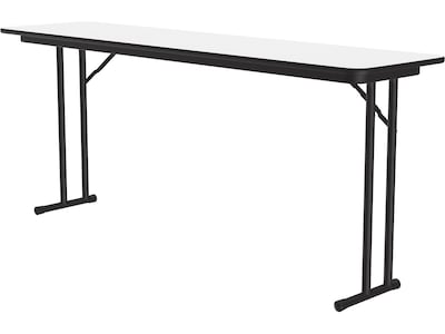 Correll 60W x 18D Foldable Training Room Table, Dry-Erase Markerboard, Frosty White/Black (ST1860DE-80)