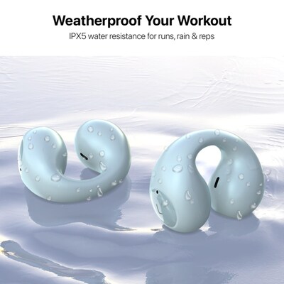 echelon Echo Open Earbuds True Wireless Open-Ear Clip-On Design, IPX5 Water Resistant Blue