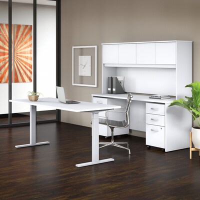 Bush Business Furniture Studio C 72"W Credenza Desk, White (SCD372WH)