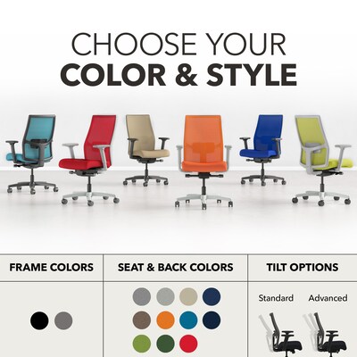 HON Ignition 2.0 Mesh/Fabric Computer and Desk Chair, Black (HONI2M2AMLC10TK)
