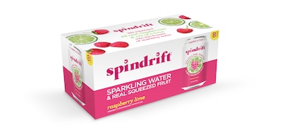 Spindrift Raspberry Lime Flavored Sparkling Water, 12 oz., 24 Cans/Carton (0-4108-0001)
