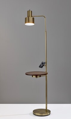 Adesso Joel 56H Antique Brass Task Floor Lamp with Metal Shade (2621-21)