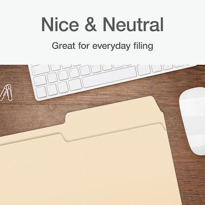 Pendaflex File Folder, 1-Tab, Right Position, Legal Size, Manila, 100/Box (1006983)