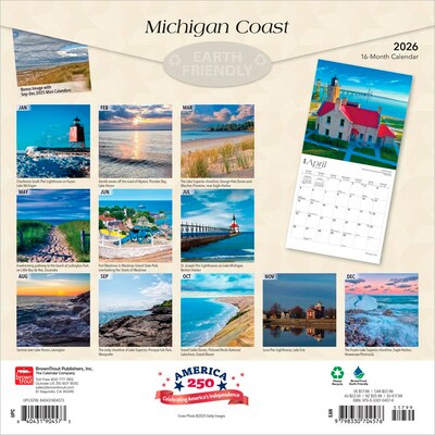 2026 BrownTrout Michigan Coast 12 x 12 Monthly Wall Calendar (9798330704576)