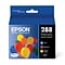 Epson T288 Black/Cyan/Magenta/Yellow Standard Yield Ink Cartridge, 4/Pack (T288120-BCS)