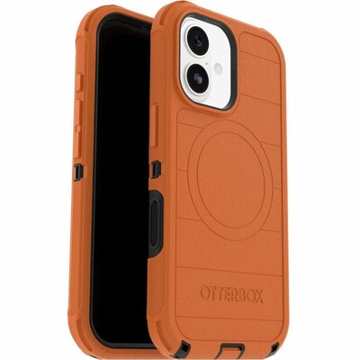 OtterBox Defender Series Pro MagSafe Phone Case for iPhone 17, Shock Absorbing, HiVis Orange (77-99753)