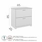 Bush Furniture Cabot 2-Drawer Lateral File Cabinet, Not Assembled, Letter/Legal, White, 31.26"W (WC31980)