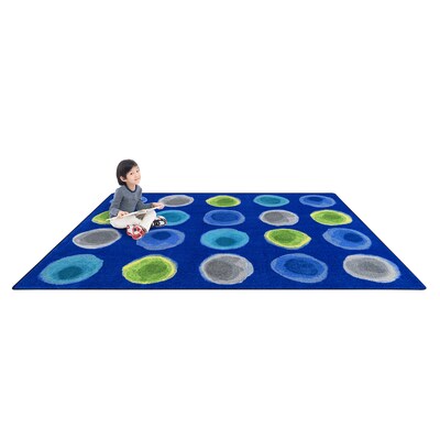 Joy Carpets Watercolor Spots Nylon 5'4" x 7'8" Machine Tufted Rug, Marine (2143C-02)