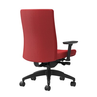 Union & Scale Workplace2.0™ Task Chair Upholstered 2D, Adjustable Arms, Cherry Fabric, Synchro Tilt