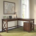 Bush Furniture Key West 60 L-Shaped Desk with 2-Drawer Mobile File Cabinet, Bing Cherry (KWS013BC)