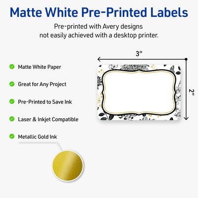 Avery Rectangle Laser/Inkjet Multipurpose Labels, 2 x 3, White, 80/Pack (19479371039)
