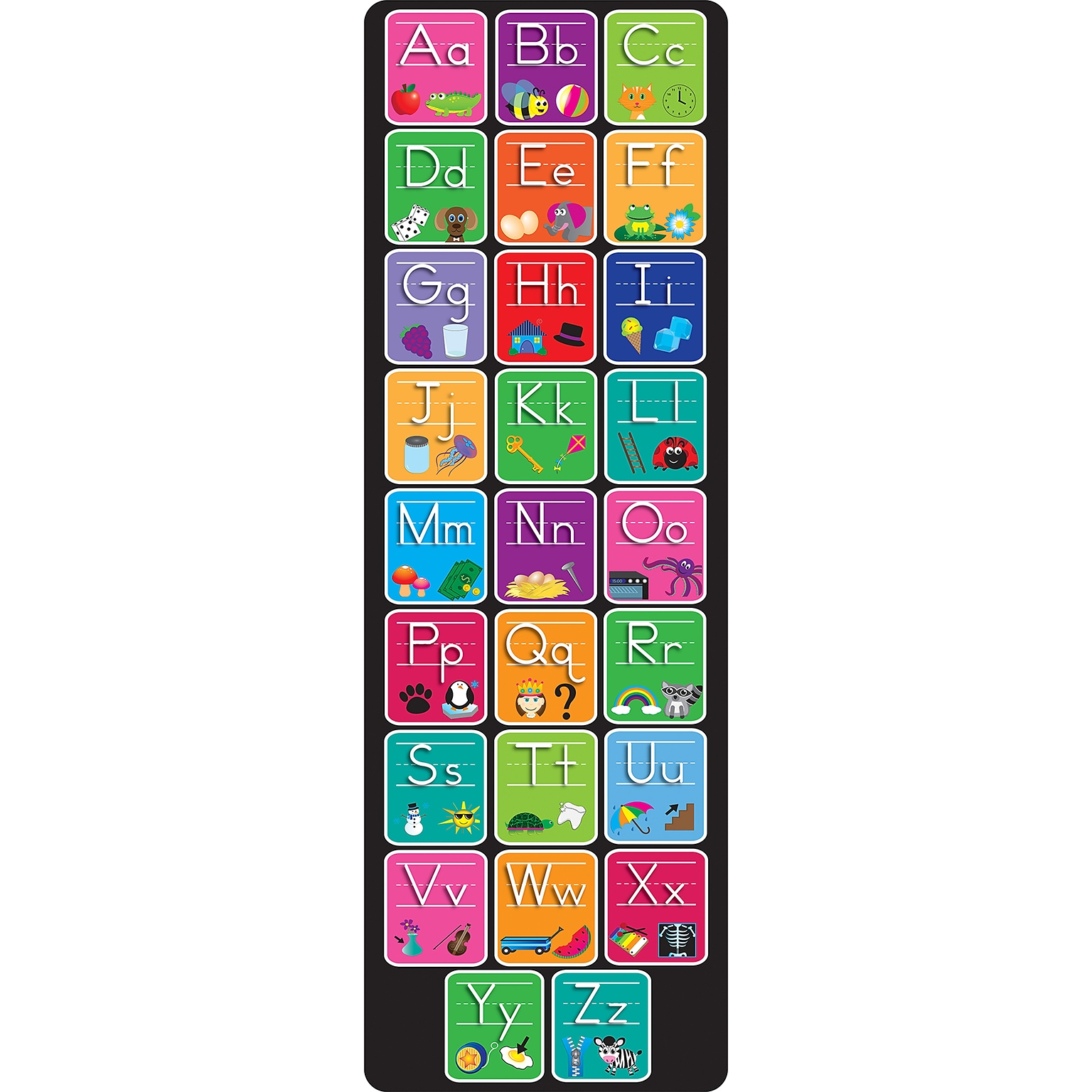 Ashley Productions Smart Poly, The Original Fun Mat, Mat Runner, 15.5 x 47, Alphabet and Matching Pictures (ASH91403)