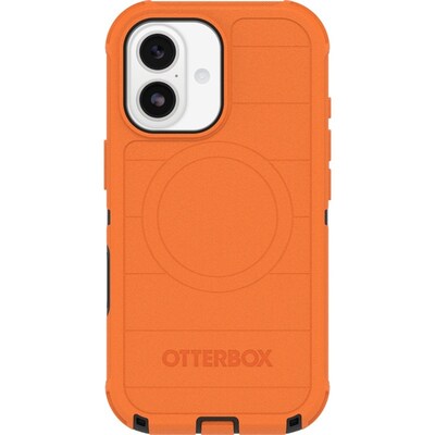 OtterBox Defender Series Pro MagSafe Phone Case for iPhone 17, Shock Absorbing, Black/Orange (77-98367)