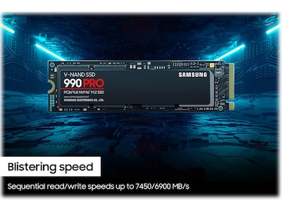 Samsung 990 PRO 2TB M.2 PCI Express 4.0 Internal Solid-State Drive, V-NAND (MZ-V9P2T0B/AM)