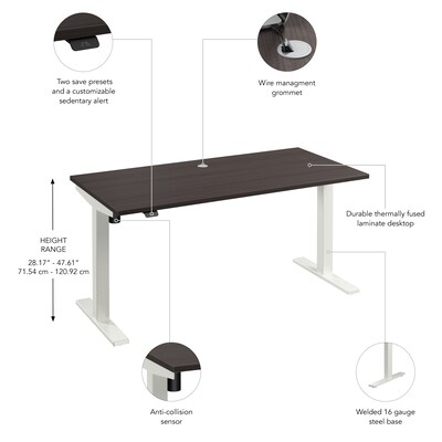Bush Business Furniture Move 40 Series 60"W Electric Adjustable Standing Desk, Storm Gray (M4S6030SGWK)