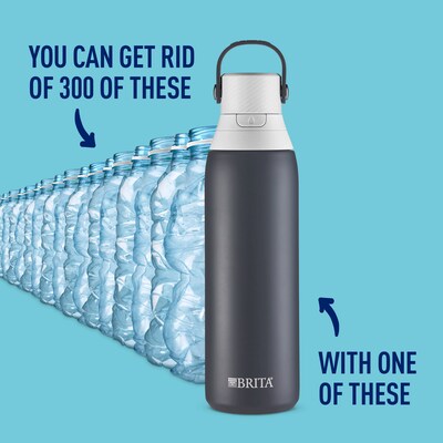 Brita Stainless Steel Filtered Water Bottle, 20 oz., Carbon (36447)