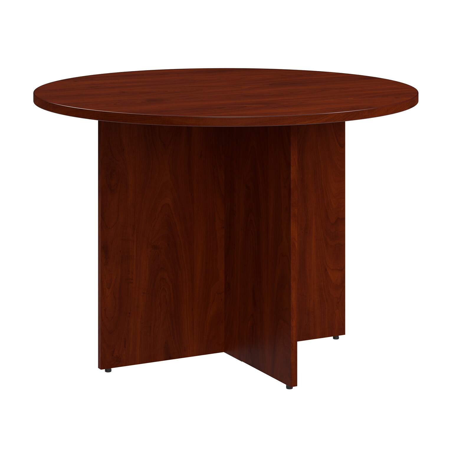 Bush Business Furniture 42W Round Conference Table with Wood Base, Hansen Cherry (99TB42RHC)