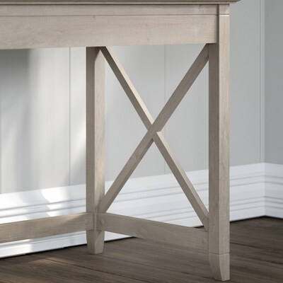 Bush Furniture Key West 48"W Writing Desk with 2 Drawer Lateral File Cabinet and 5 Shelf Bookcase, Washed Gray (KWS004WG)