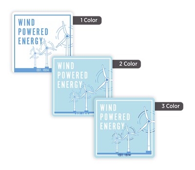 Custom Print Outdoor Label, 2 x 2 Square, 1 Standard Color, 1-Sided, 250 Labels/Roll