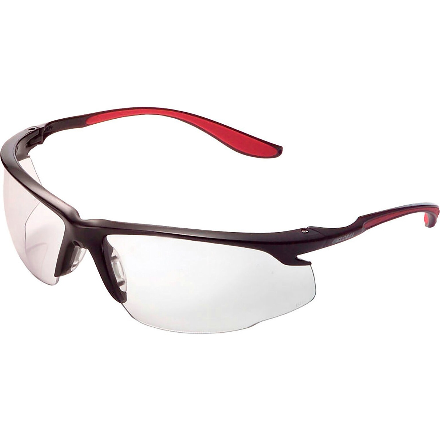 Global Industrial Sport Half Frame Safety Glasses, Anti-Fog, Clear Lens, Red Frame (708402CLA)
