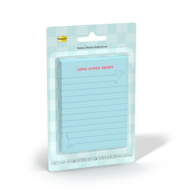 Post-it Mini Dachshund List Sticky Notes, 2.9 x 3.8, Multicolored, 100 Sheets/Pad (PET-34-1)
