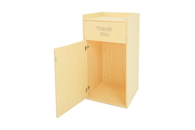 Alpine Industries Wood Trash Can, 40 Gallon, Oak (476-MEO)