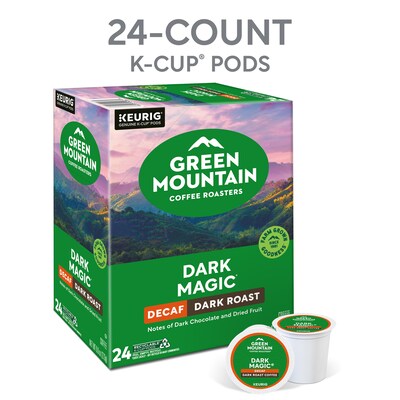 Green Mountain Dark Magic Decaf Coffee Keurig K-Cup Pods, Dark Roast, 24/Box (5000378924)