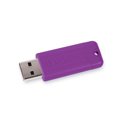 Verbatim PinStripe 64GB USB 3.2 Type-A Flash Drive, Assorted Colors, 5/Pack (70389)