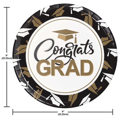 Say Hooray! Graceful Grad Graduation Disposable Paper Plates and Napkins Set, 49/Pack (DTC9638E2A)