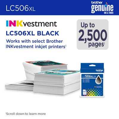 Brother LC506XL Black High Yield Ink Cartridge (LC506XLBKS)