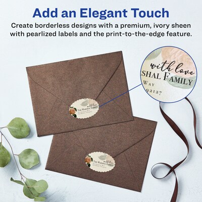 Avery Pearlized Ivory Decorative Edge Multipurpose Labels, 2 x 3, Ivory, 800/Box (94060)