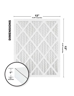Brighton Professional 11.75 x 11.75 MERV 8 Pleated Air Filter, 4/Pack (FB12X12_4)