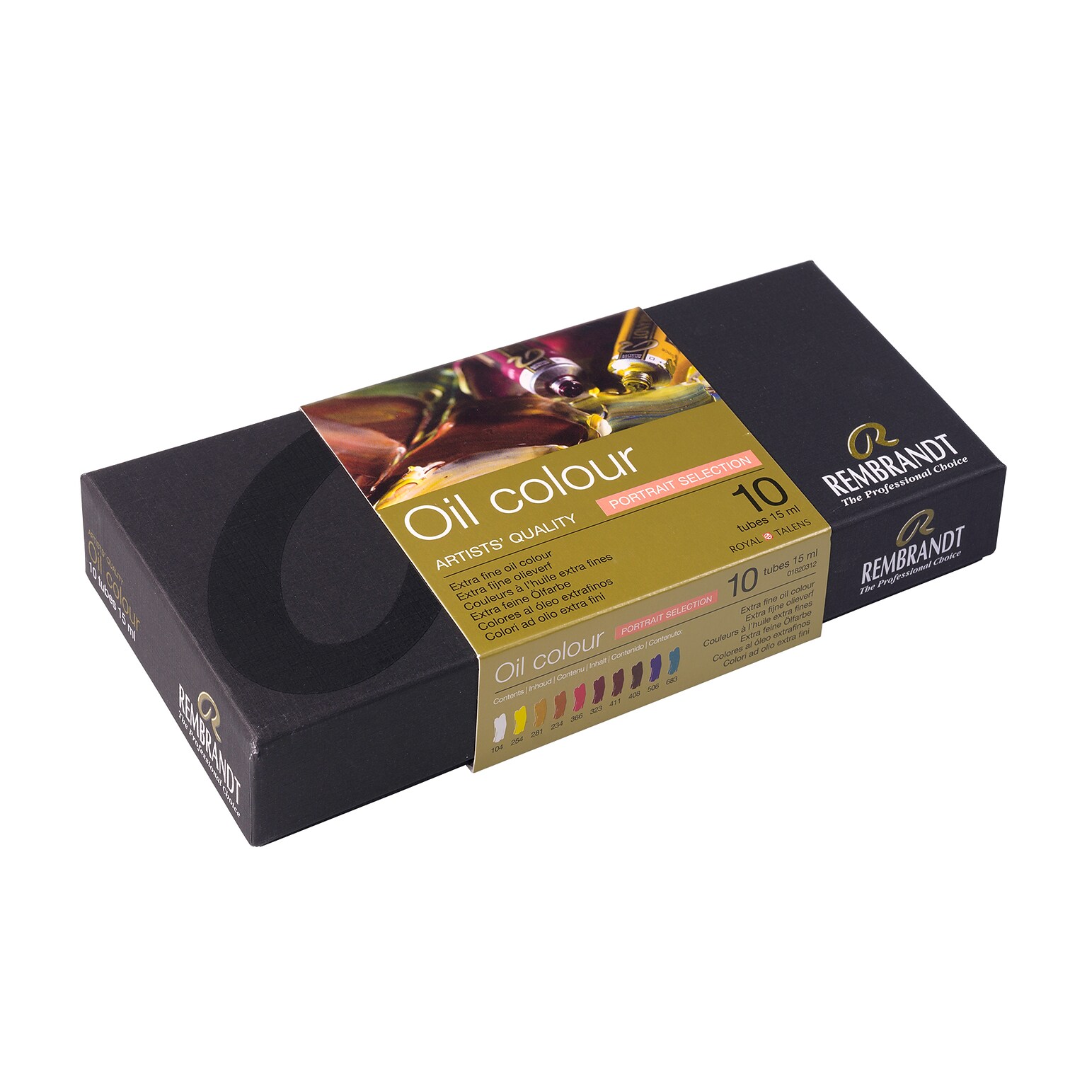 Rembrandt Oil Paint, Assorted Colors, 10/Set (RBX01820312)