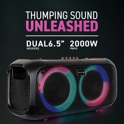 Dolphin Audio Bluetooth Portable Party Speaker with Lights, Black (SP-2600RBT)