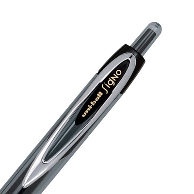 uniball 207 Retractable Gel Pens, Ultra Micro Point, 0.38mm, Black Ink, Dozen (1790922)
