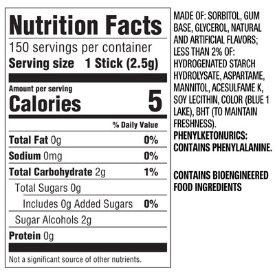 5 GUM Sugar Free Peppermint Cobalt Gum, 15 Sticks/Pack, 10 Packs/Box (WMW51220)