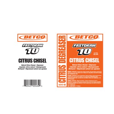 Betco Fastdraw 10 Citrus Chisel Cleaner/Degreaser, Citrus Scent, 67.6 oz., 4/Carton (BET1674700)