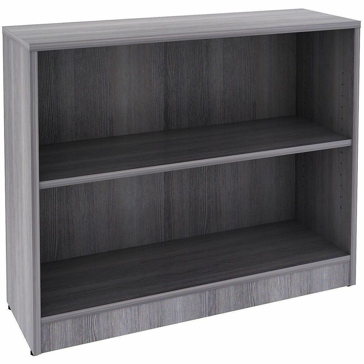 Lorell 30 2-Shelf Bookcase with Adjustable-Shelves, Weathered Charcoal Laminate (LLR69630)