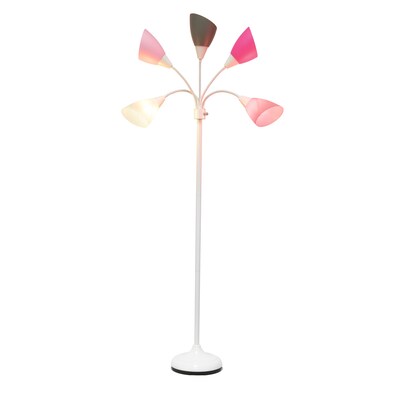 Simple Designs 67" Floor Lamp with Cone Shades (LF2006-WPG)