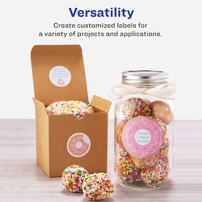 Avery Printable Round Labels with Sure Feed, 2 Dia, Matte White, 300 Labels/Pack (22877)