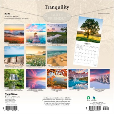 2026 Brush Dance Tranquility 12 x 12 Monthly Wall Calendar (9798330705962)