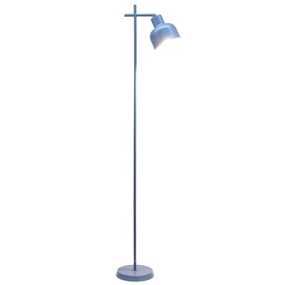 Simple Designs Sleek Essentials 54.72 Metal Floor Lamp with Round Shade, Blue (LF1051-BLU)