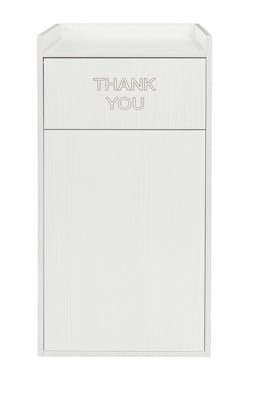 Alpine Industries Wood Trash Can Enclosure with Tray Top, 40 Gallon, White (476-WHI)