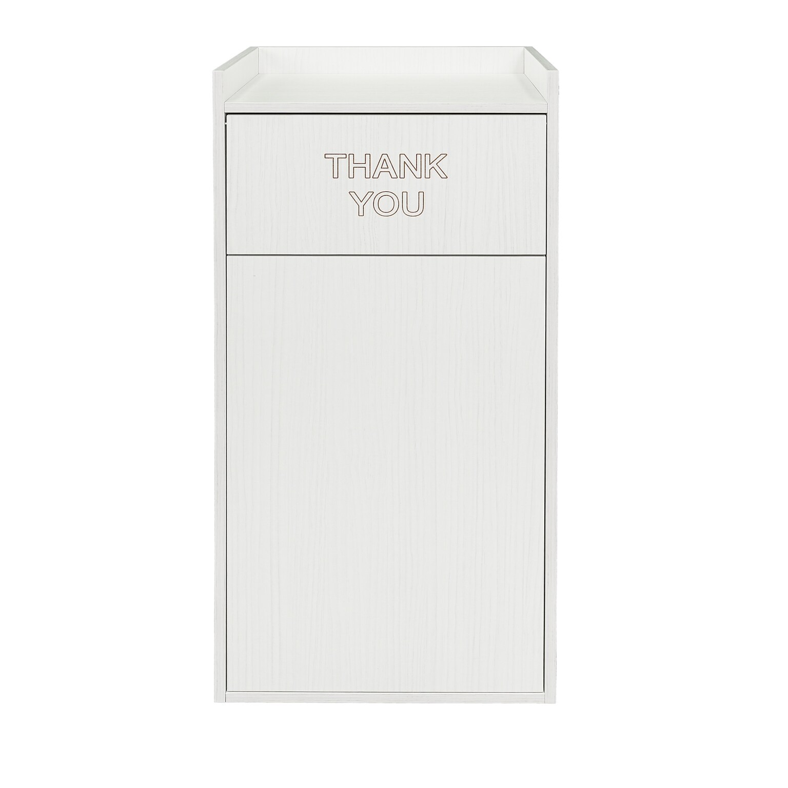 Alpine Industries Wood Trash Can Enclosure with Tray Top, 40 Gallon, White (476-WHI)