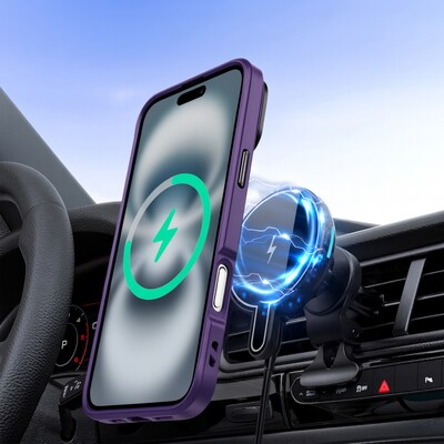SaharaCase Raider Series MagSafe Compatible Phone Case for iPhone 17, Shock Absorbing, Purple Orchid (CP00927)