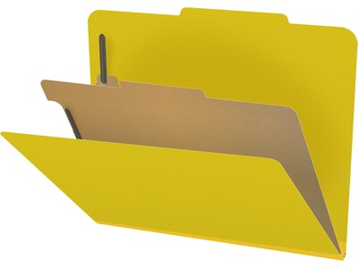 Medical Arts Press Pressboard Classification Folder, 1 Divider, 2 Expansion, Letter Size, Yellow, 10/Box (DV-T42-14-3YLW)