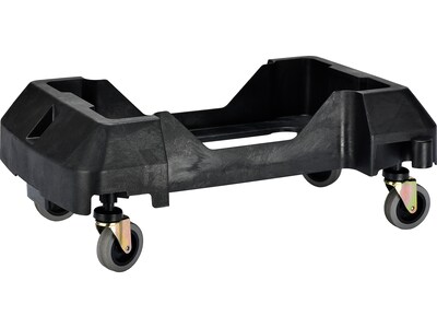 Alpine Industries Polypropylene Trash Can and Dolly, 23 Gallon, Gray (ALP477-GRY-PKD)