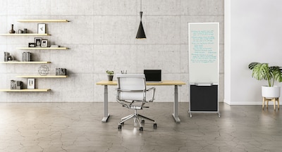 Versare ShieldWrite Level 3 Double Sided Magnetic Painted Steel Mobile Whiteboard, 2 x 6, Latte (1100010)